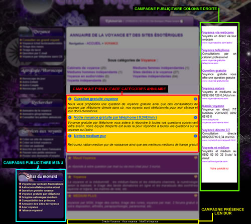 référencement et publicité pour sites d'astrologie et voyance